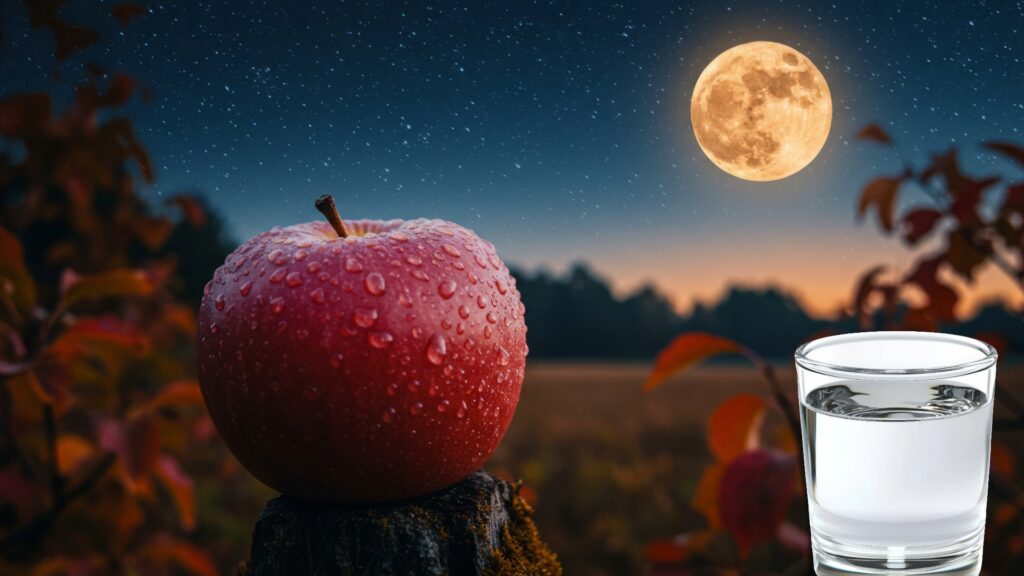 Wasser, Apfel und Mond